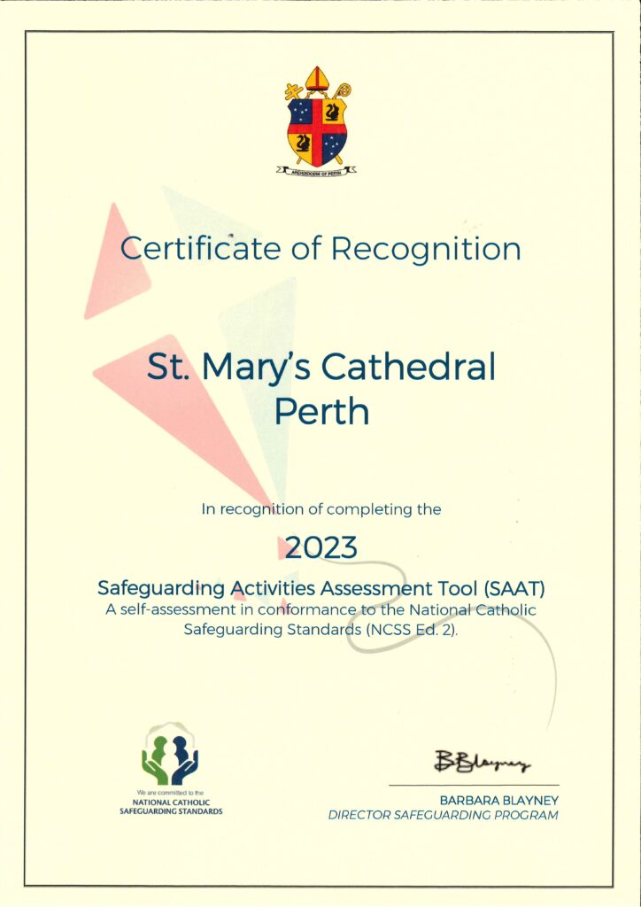 Certificate for completing Safeguarding Activities Assessment Tool 2023